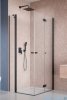 Radaway Nes Black KDD B / KDD II kabina 100x100cm prawa czarny mat przejrzyste 10024100-54-01R/10016100-54-01L